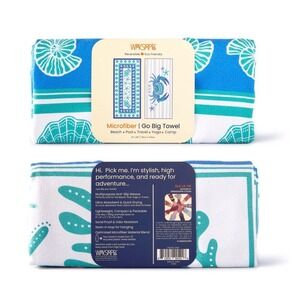 (2) WerkShoppe Sea La Vie Microfiber Go Big Towel Reversible Beach Pool Yoga